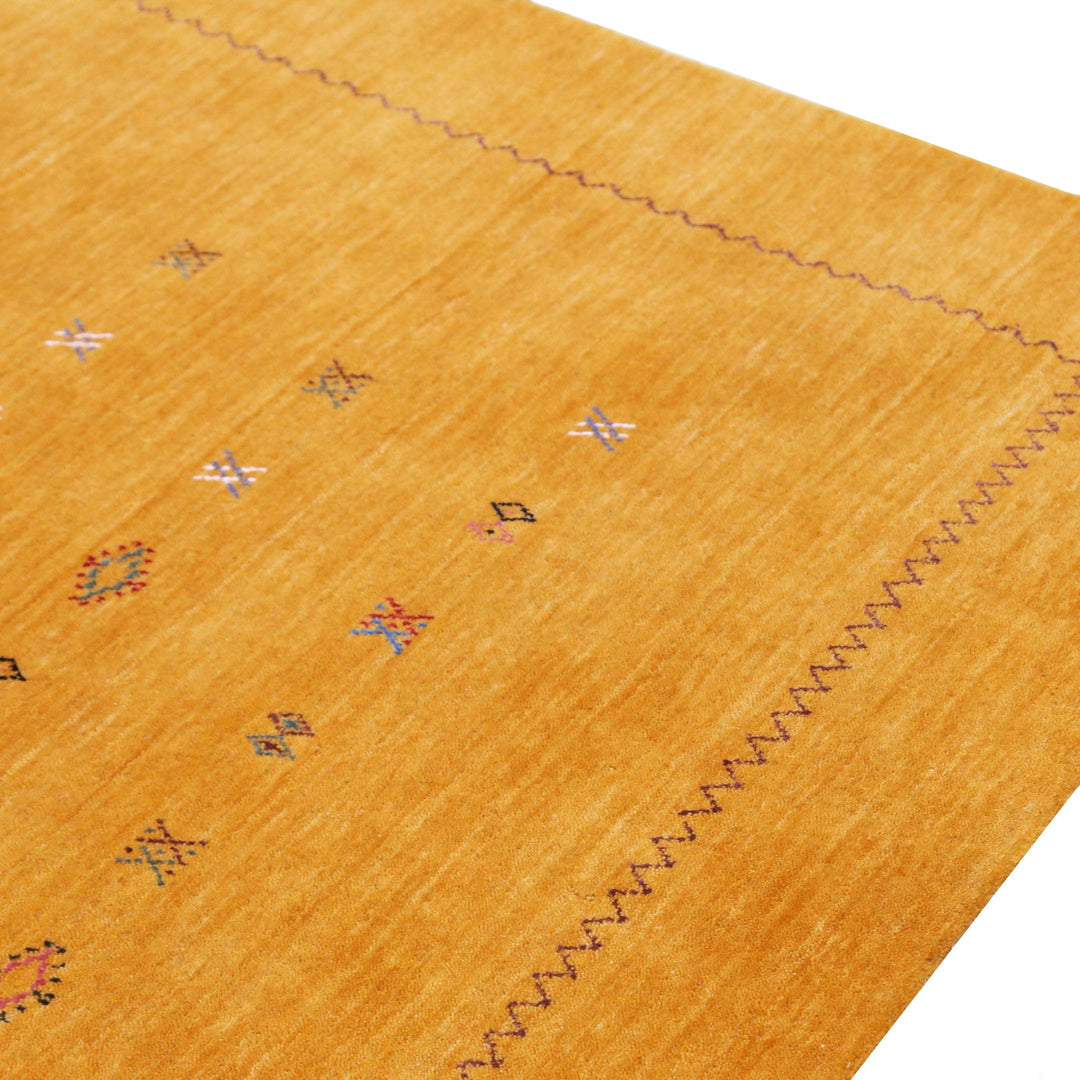 Gold Tribal Center Medallion Hand Loomed Wool Area Rug - The Rug Decor