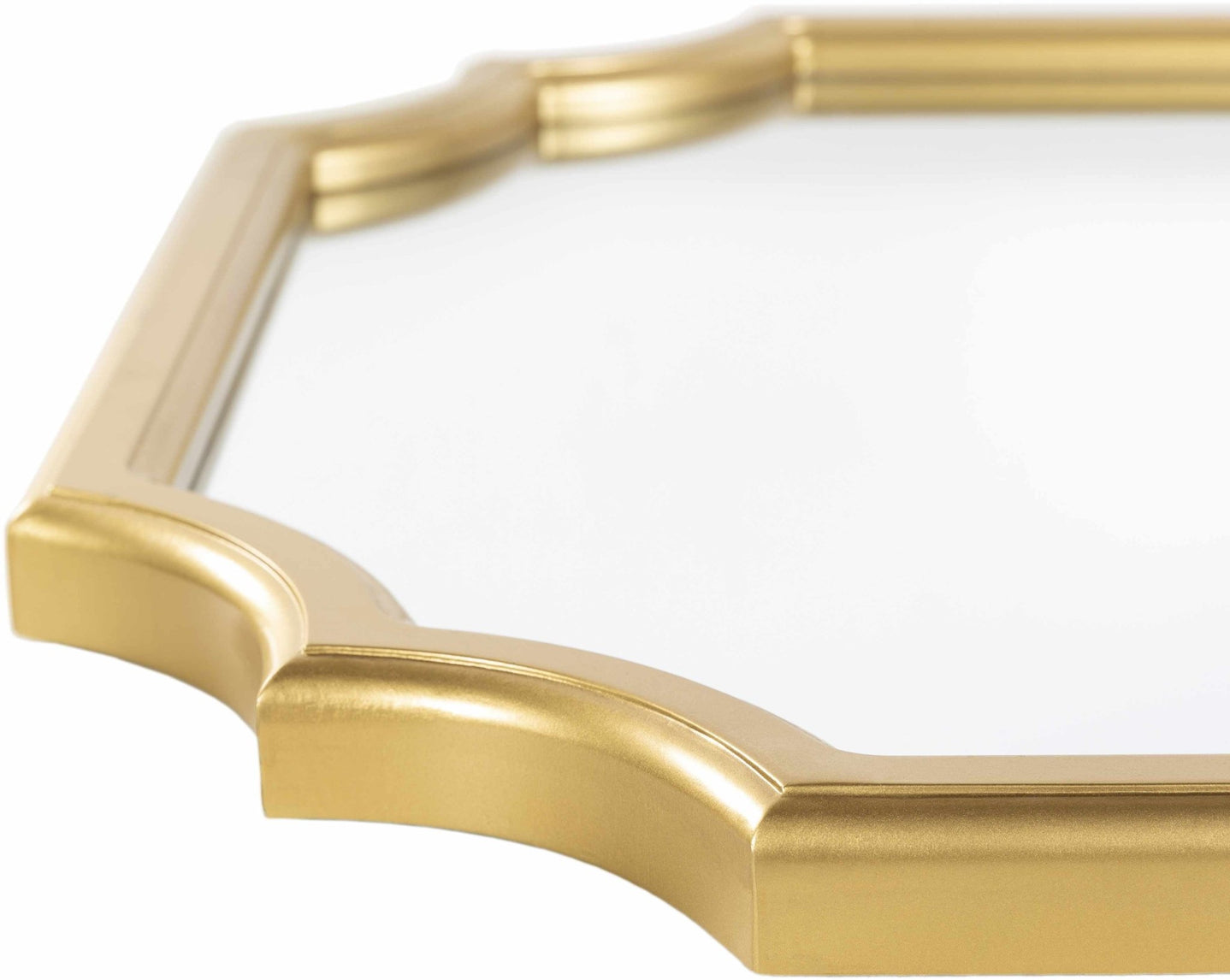 Golden Framed Modern Specialty shaped wall Hanging Mirror - The Rug Decor