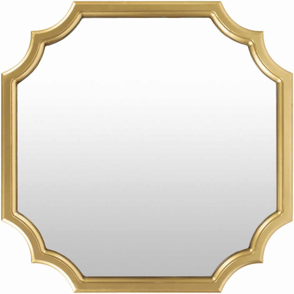 Golden Framed Modern Specialty shaped wall Hanging Mirror - The Rug Decor