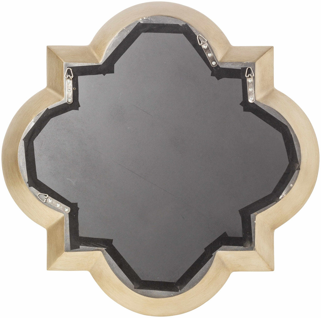 Golden scalloped shaped hanging wall mirror - The Rug Decor