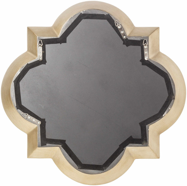 Golden scalloped shaped hanging wall mirror - The Rug Decor