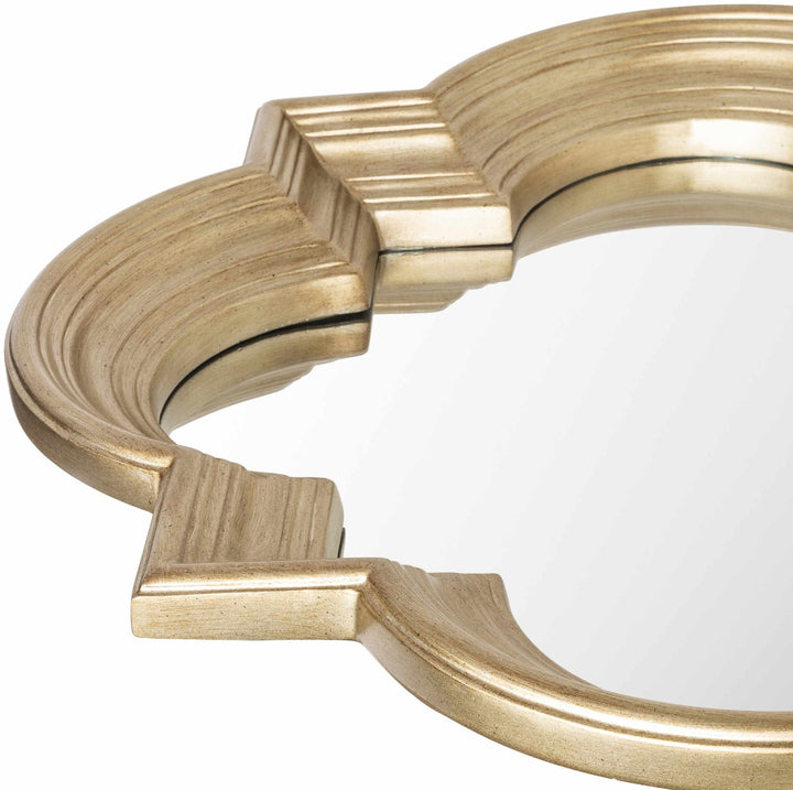Golden scalloped shaped hanging wall mirror - The Rug Decor