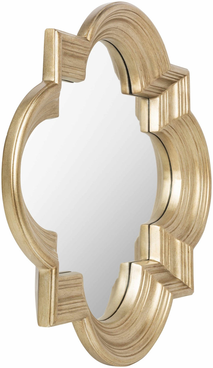 Golden scalloped shaped hanging wall mirror - The Rug Decor