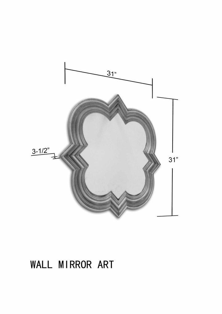 Golden scalloped shaped hanging wall mirror - The Rug Decor