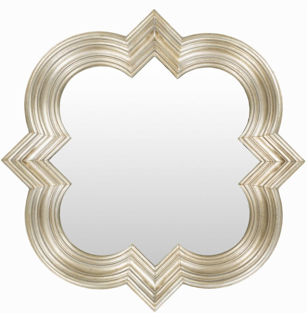 Golden scalloped shaped hanging wall mirror - The Rug Decor