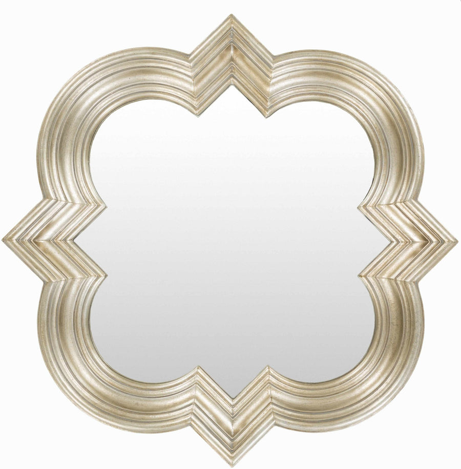Golden scalloped shaped hanging wall mirror - The Rug Decor