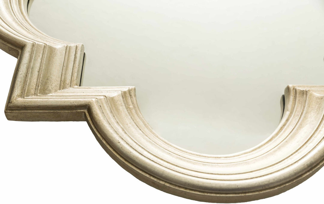 Golden scalloped shaped hanging wall mirror - The Rug Decor