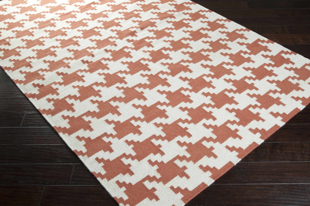 Goldthwaite Rust Modern Style Hand Woven Wool Area Rug - The Rug Decor