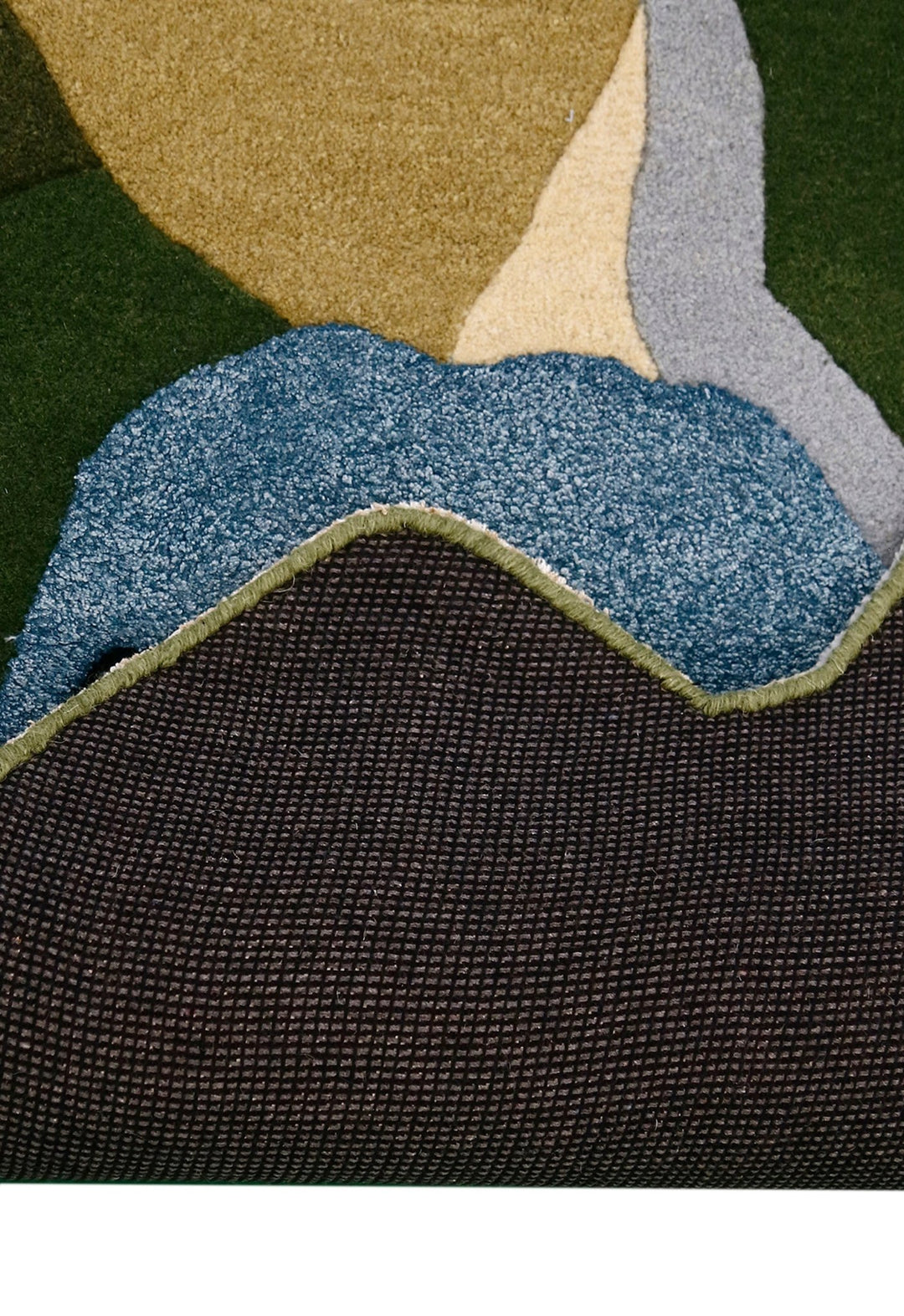 Golf course Modern Style Green Hand Tufted Wool Area Rug - The Rug Decor