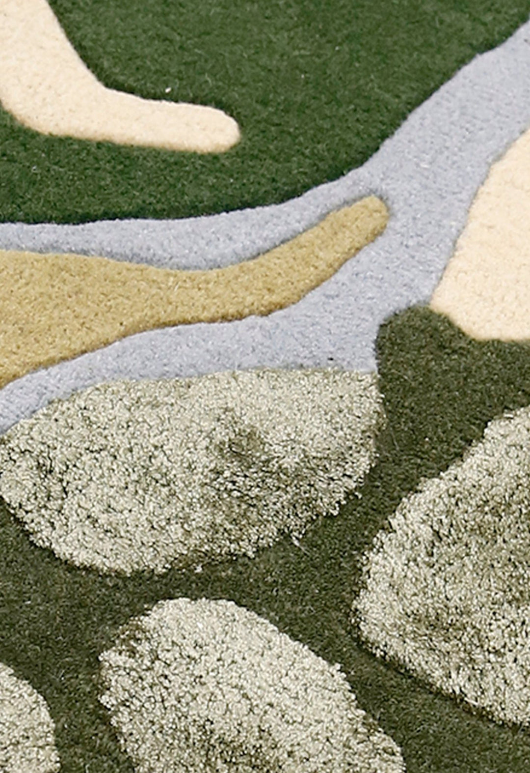 Golf course Modern Style Green Hand Tufted Wool Area Rug - The Rug Decor