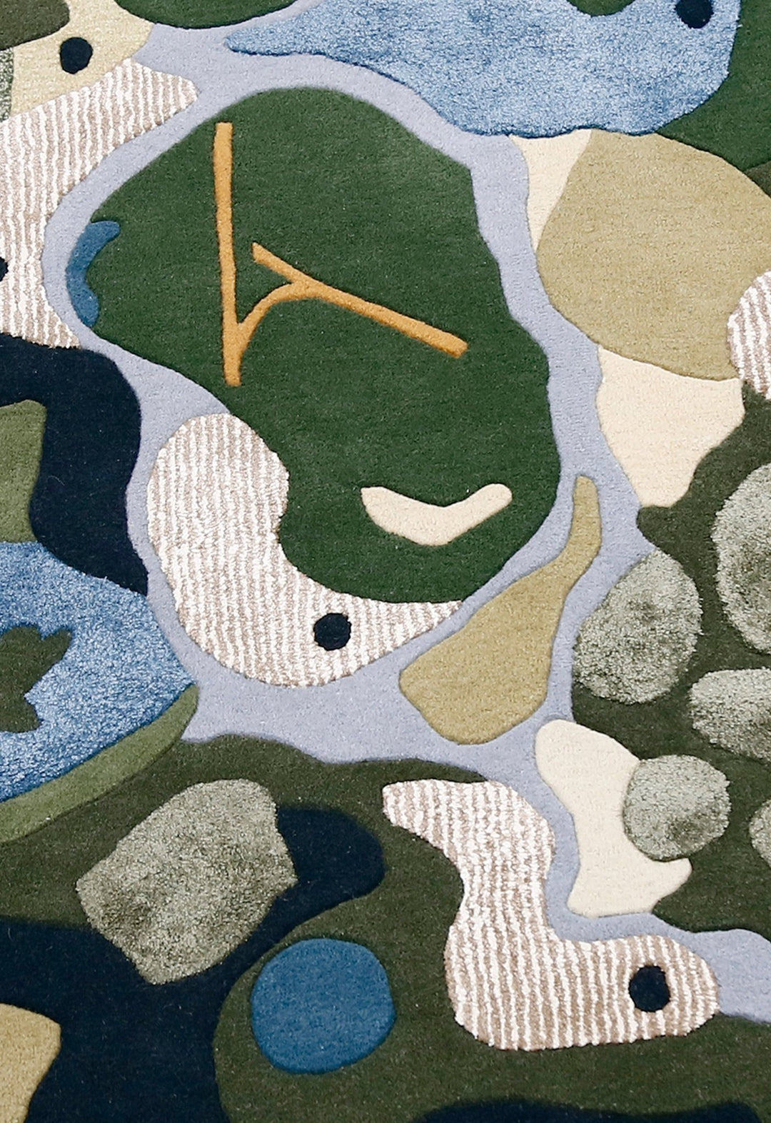 Golf course Modern Style Green Hand Tufted Wool Area Rug - The Rug Decor