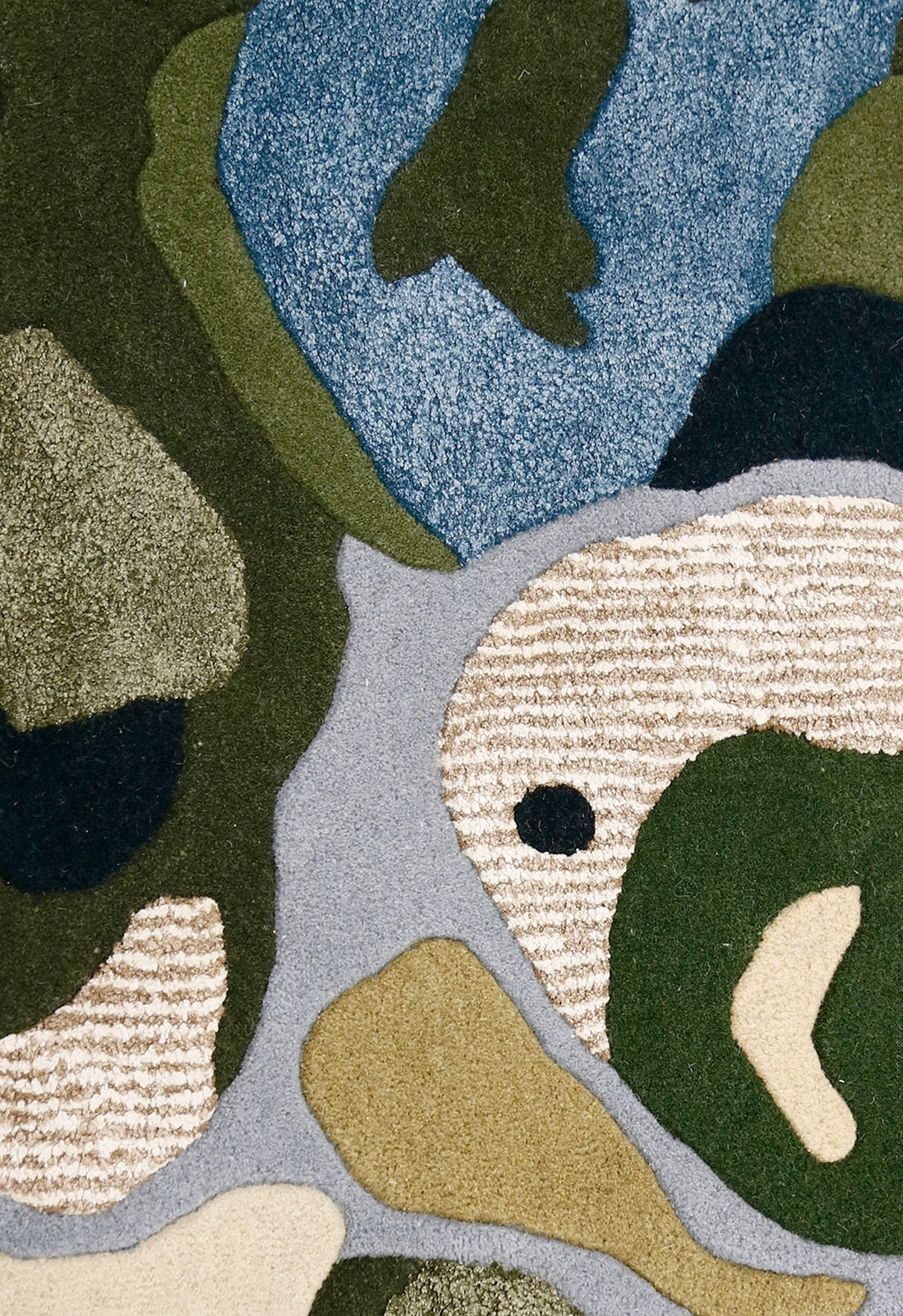 Golf course Modern Style Green Hand Tufted Wool Area Rug - The Rug Decor