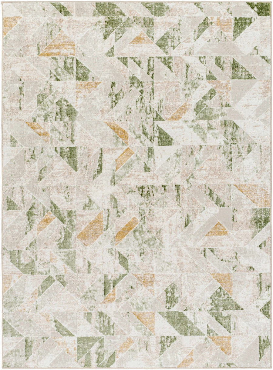 Gonca Green And Gray Contemporary Style Area Rug - The Rug Decor