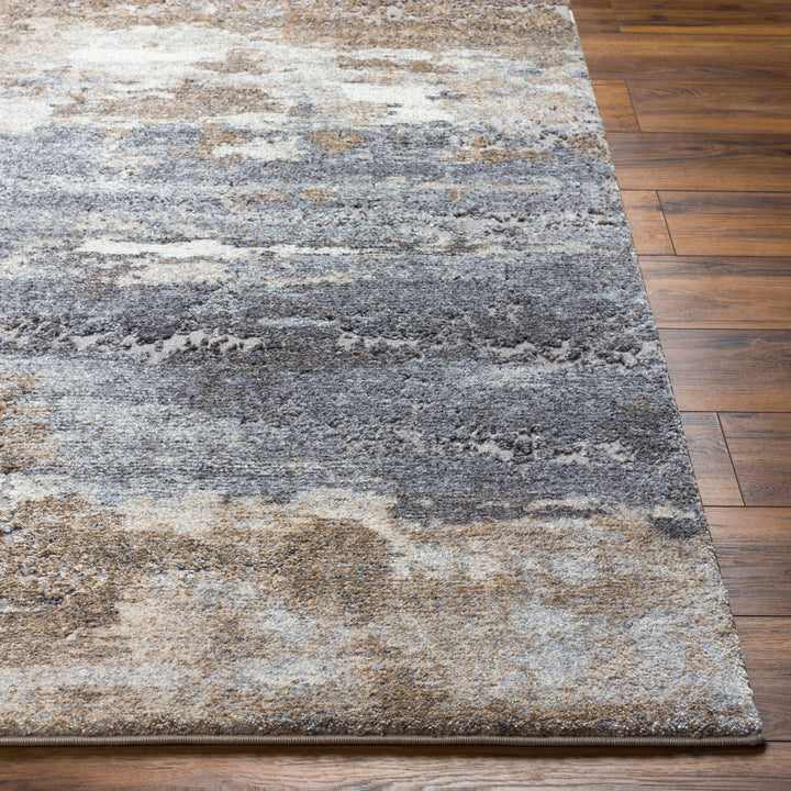 Modern Abstract Design Brown Machine Woven Rug