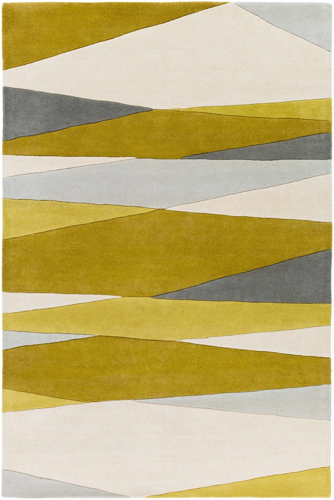 Goodsprings Contemporary Abstract Olive And Gray Wool Rug - The Rug Decor