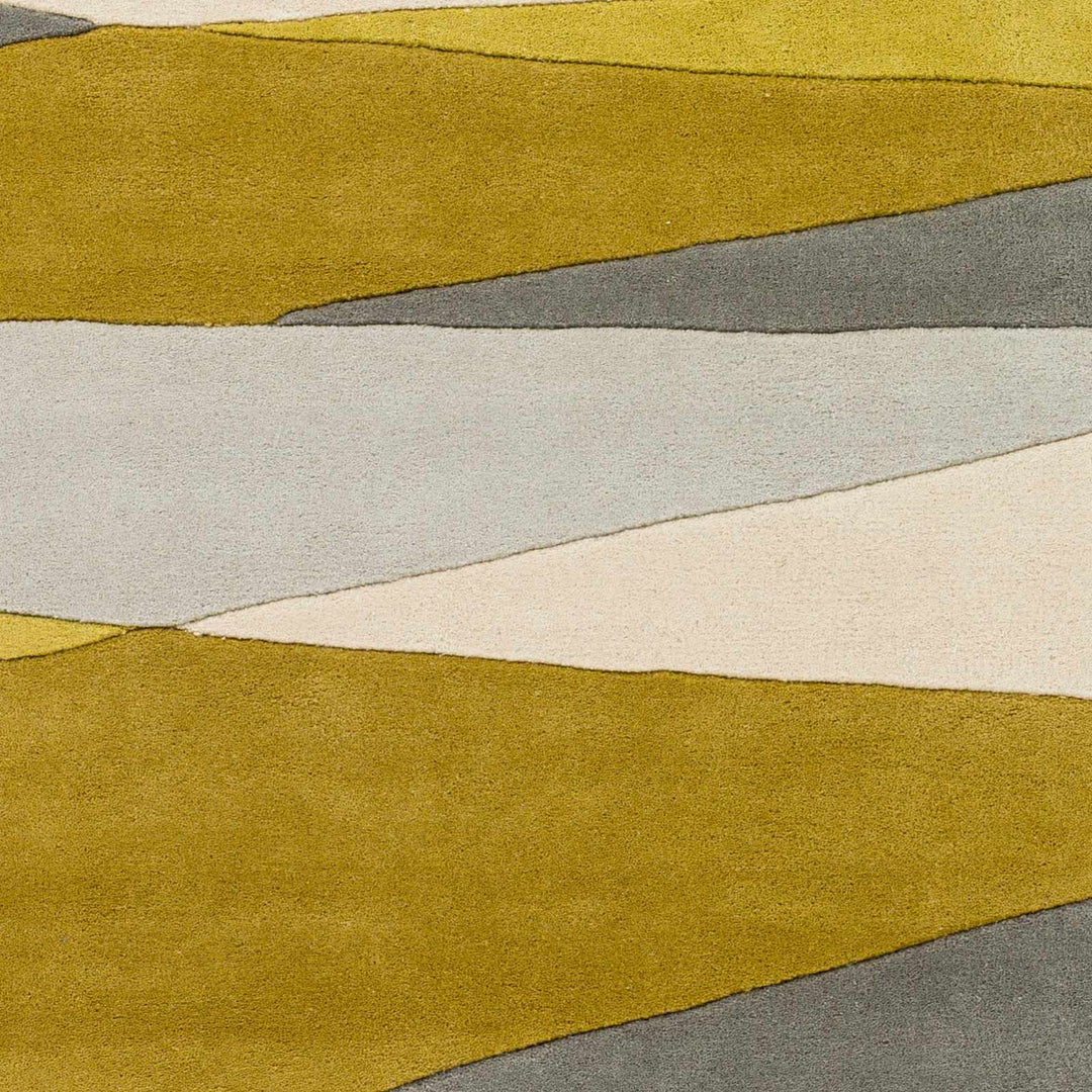 Goodsprings Contemporary Abstract Olive And Gray Wool Rug - The Rug Decor