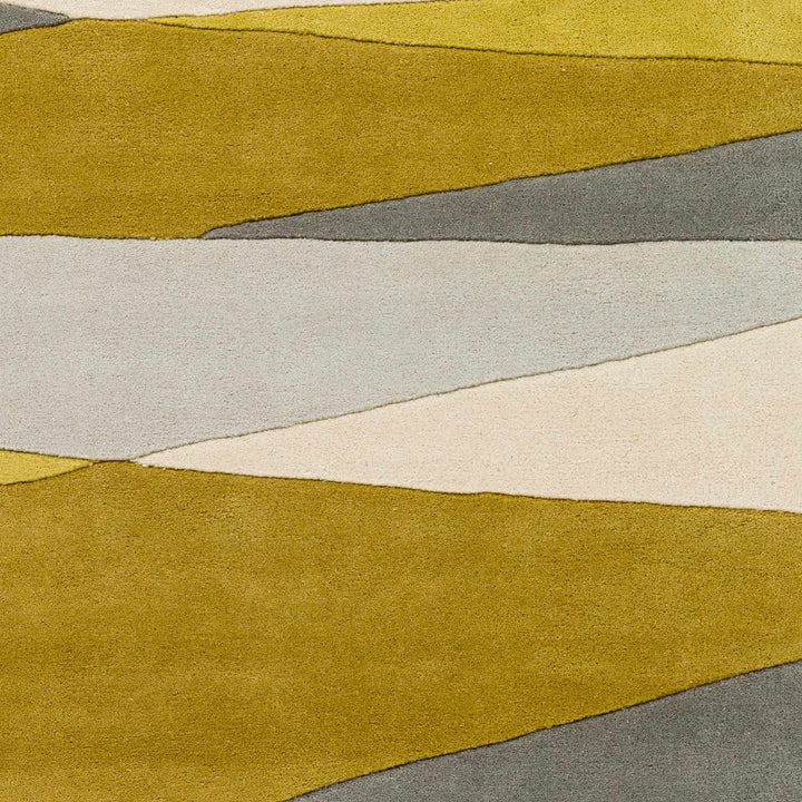 Goodsprings Contemporary Abstract Olive And Gray Wool Rug - The Rug Decor