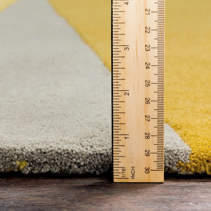 Goodsprings Contemporary Abstract Olive And Gray Wool Rug - The Rug Decor