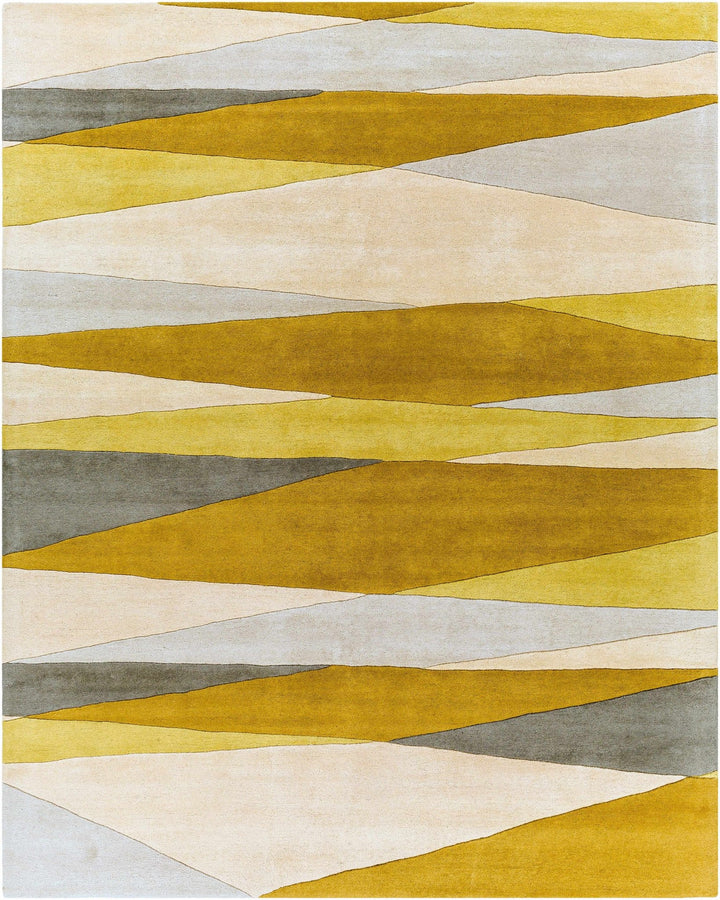 Goodsprings Contemporary Abstract Olive And Gray Wool Rug - The Rug Decor