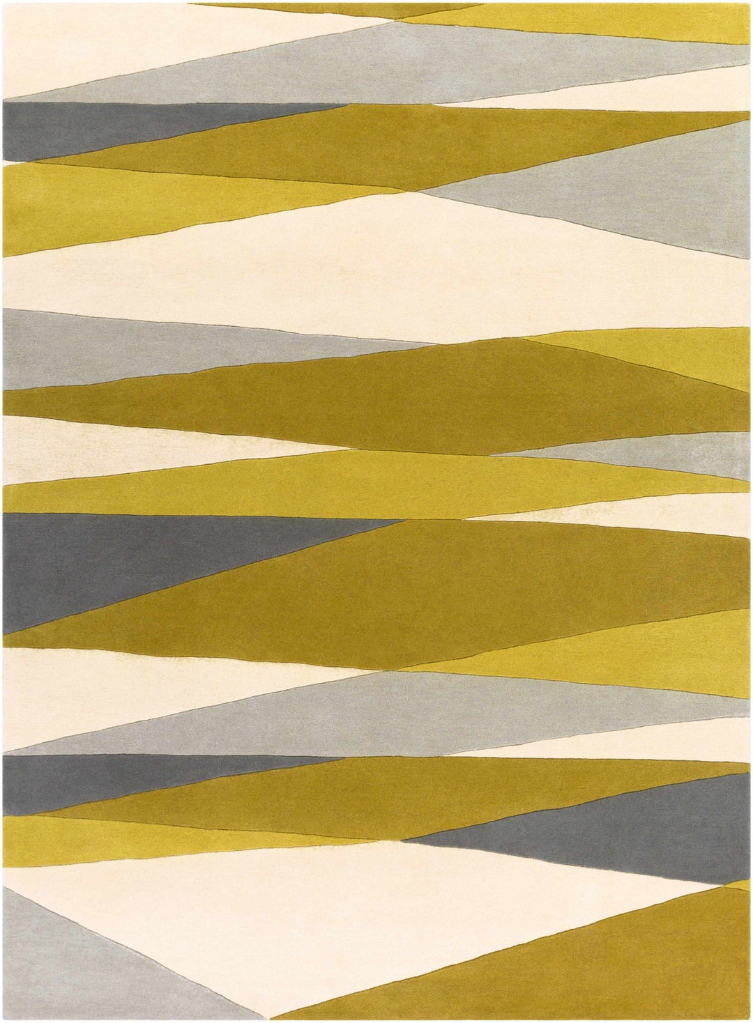 Goodsprings Contemporary Abstract Olive And Gray Wool Rug - The Rug Decor