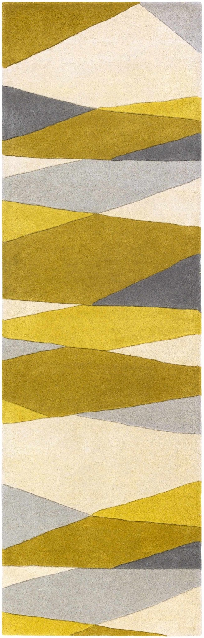 Goodsprings Contemporary Abstract Olive And Gray Wool Rug - The Rug Decor