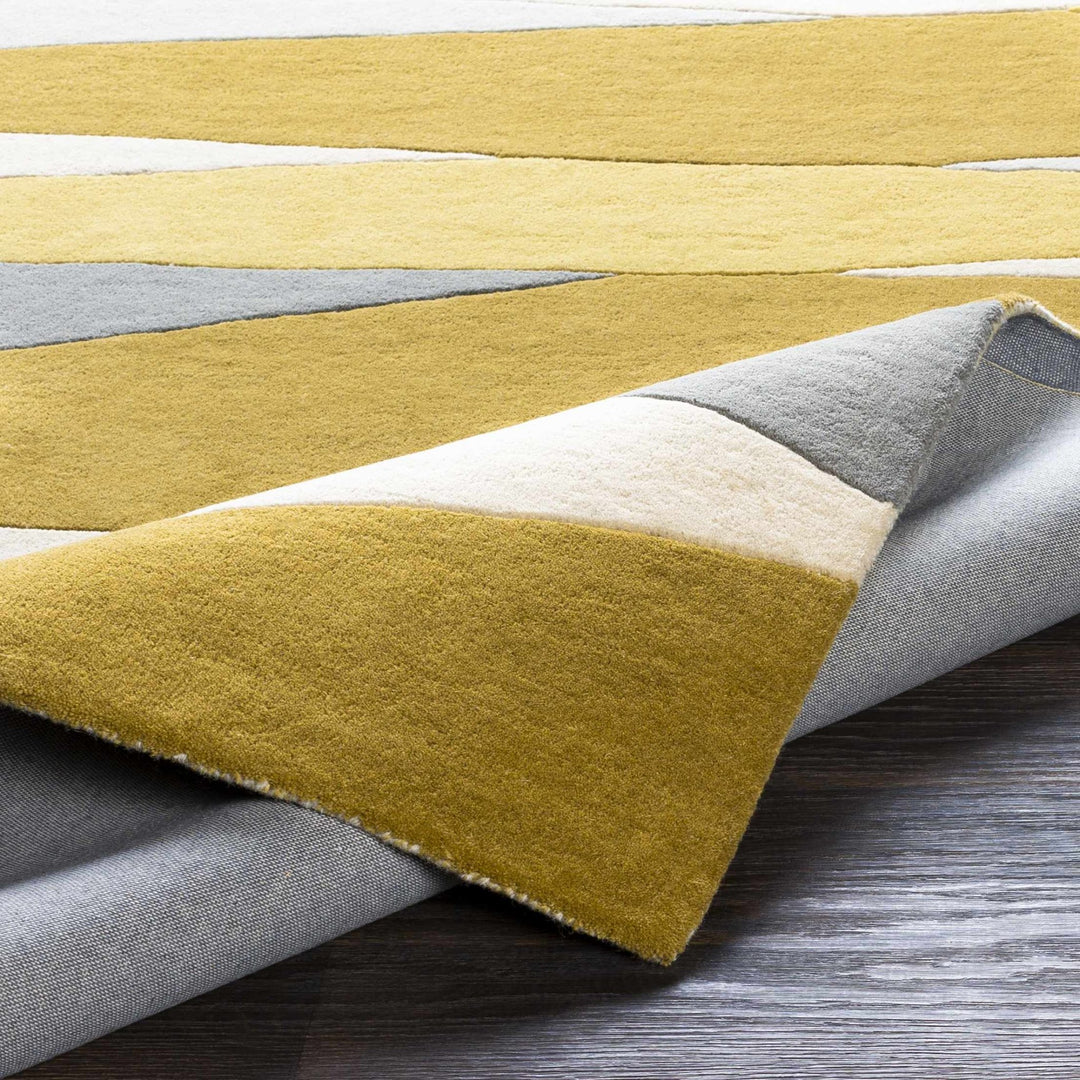 Goodsprings Contemporary Abstract Olive And Gray Wool Rug - The Rug Decor