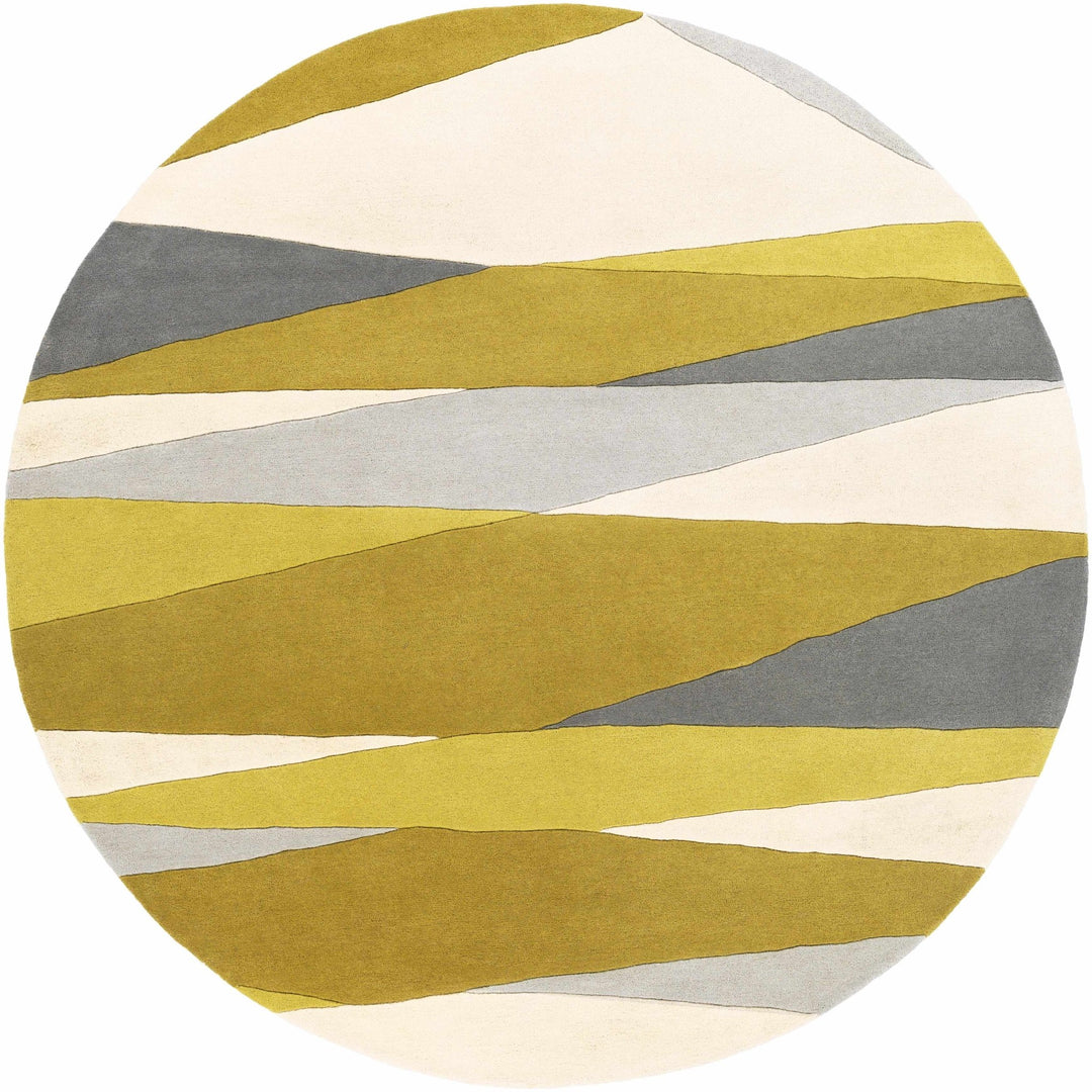 Goodsprings Contemporary Abstract Olive And Gray Wool Rug - The Rug Decor