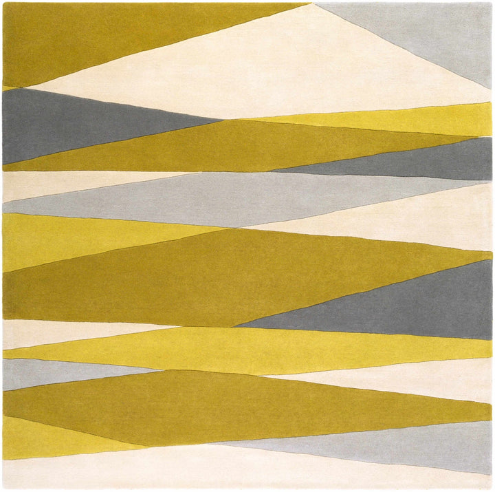 Goodsprings Contemporary Abstract Olive And Gray Wool Rug - The Rug Decor