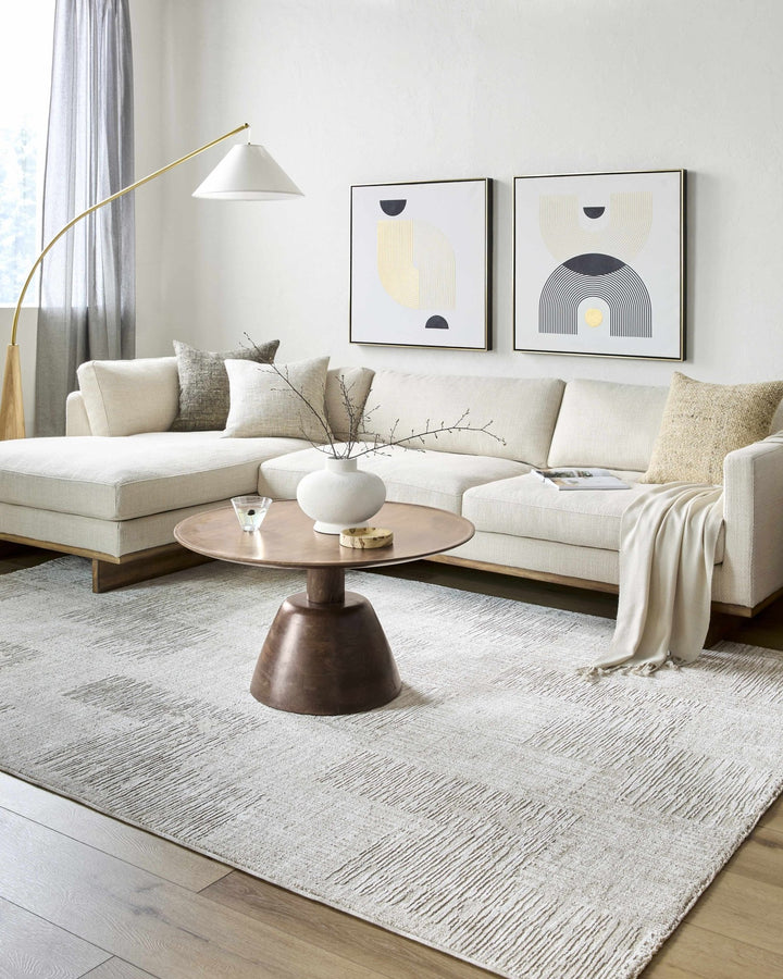 Goren Contemporary Geometric Design Beige Rug - The Rug Decor