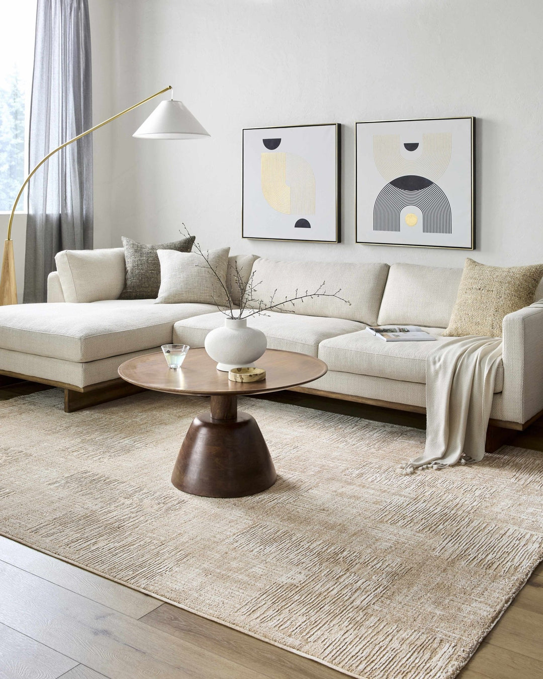 Goren Tan Contemporary Style Area Rug - The Rug Decor