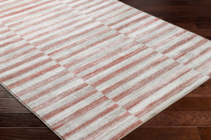 Gorou Contemporary Geometrical Rust And Gray Area Rug - The Rug Decor
