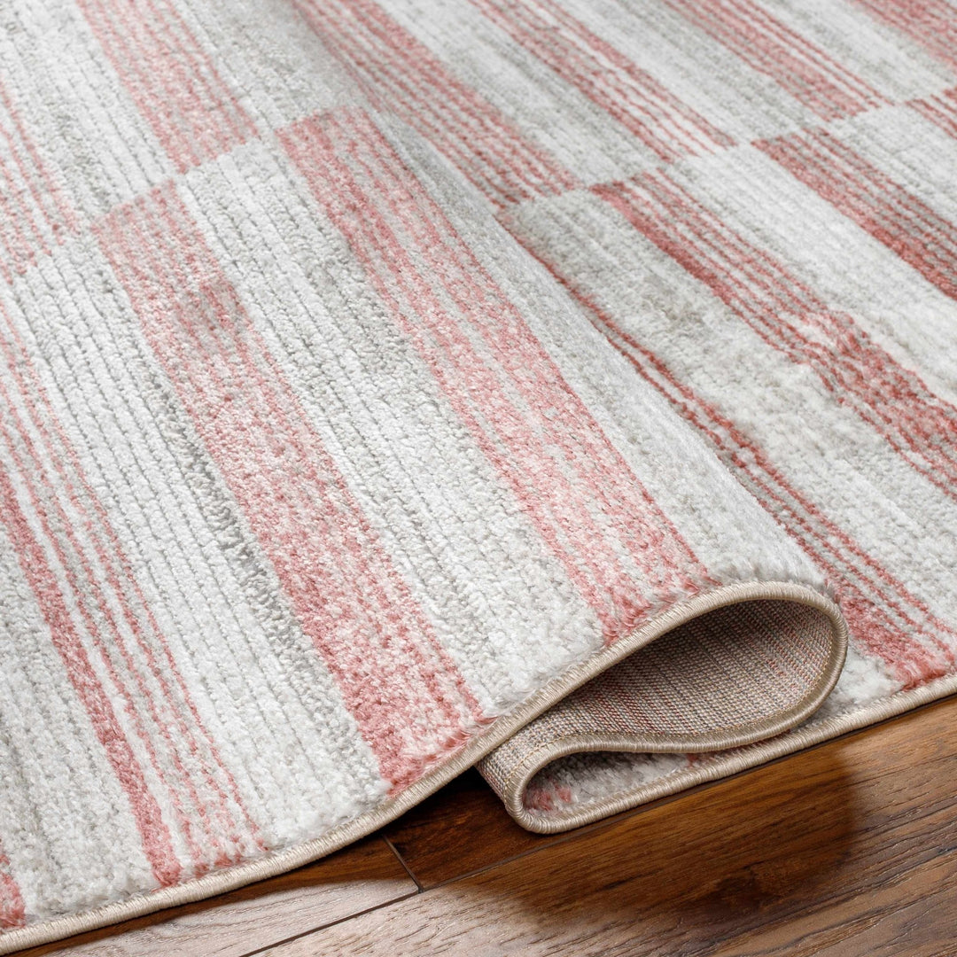 Gorou Contemporary Geometrical Rust And Gray Area Rug - The Rug Decor