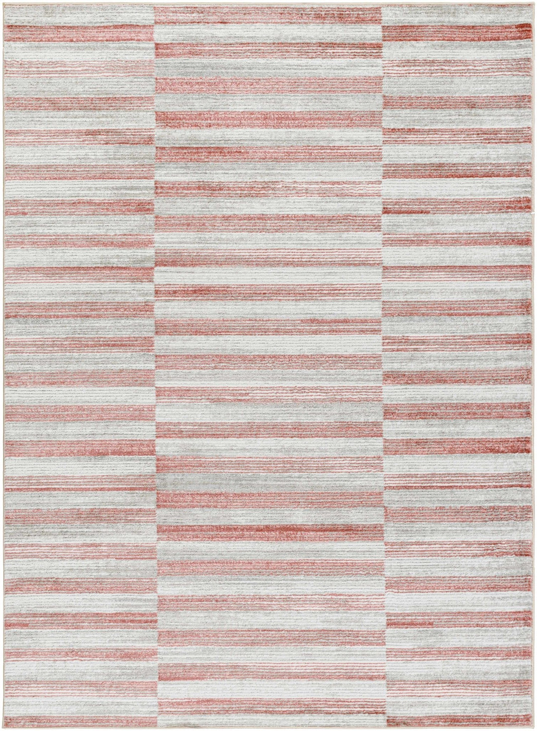Gorou Contemporary Geometrical Rust And Gray Area Rug - The Rug Decor