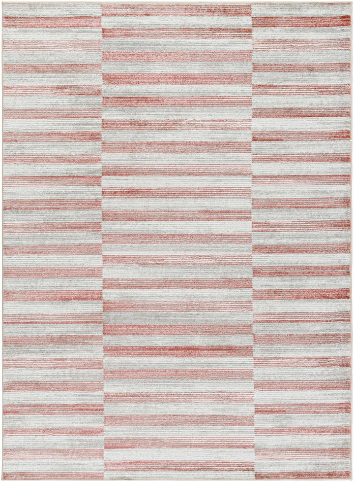 Gorou Contemporary Geometrical Rust And Gray Area Rug - The Rug Decor