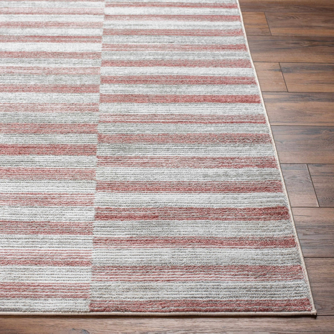 Gorou Contemporary Geometrical Rust And Gray Area Rug - The Rug Decor