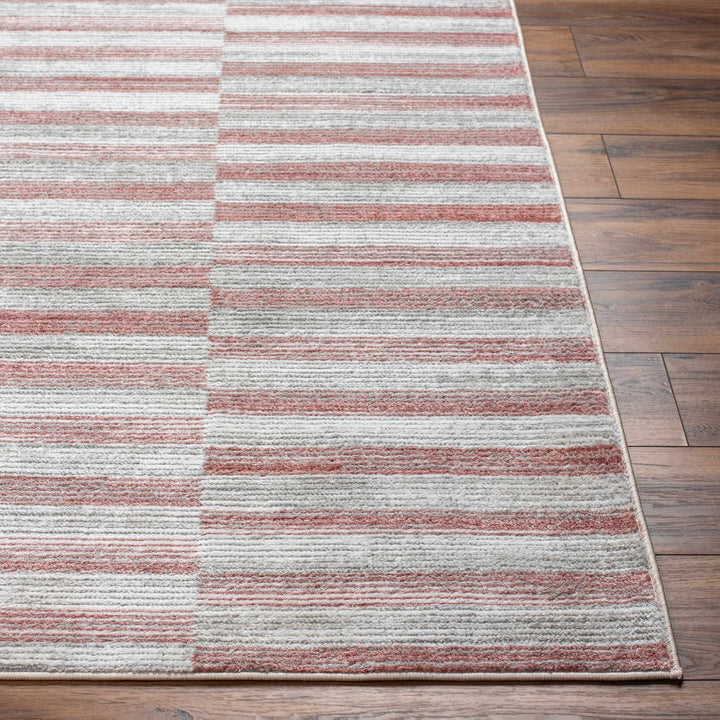 Gorou Contemporary Geometrical Rust And Gray Area Rug - The Rug Decor