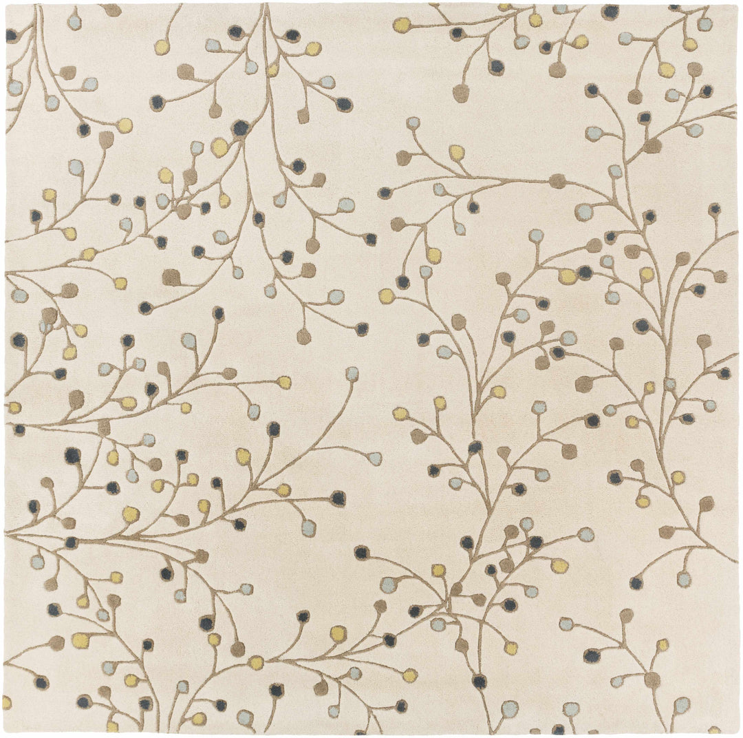 Grafton Botanical Berry Pattern Beige Hand Tufted Wool Rug