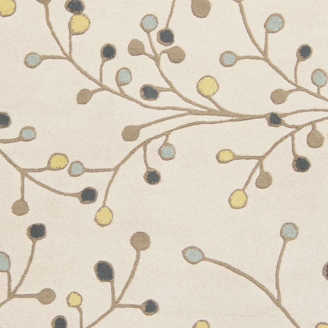 Grafton Botanical Berry Pattern Beige Hand Tufted Wool Rug