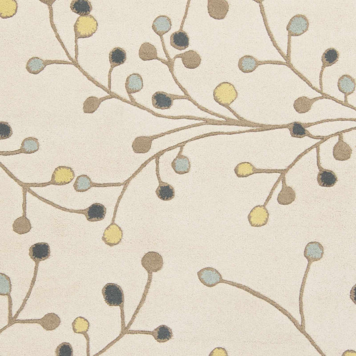 Grafton Botanical Berry Pattern Beige Hand Tufted Wool Rug