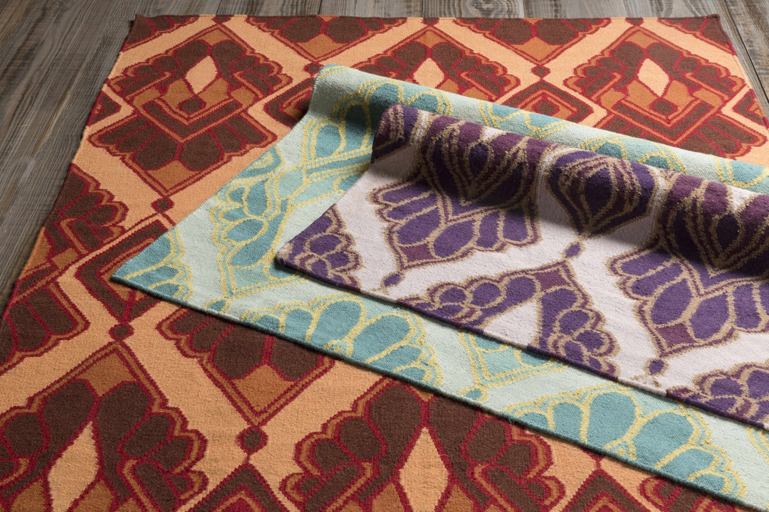 Gravelly Modern Style Purple And Ivory Hand Woven Area Rug - The Rug Decor