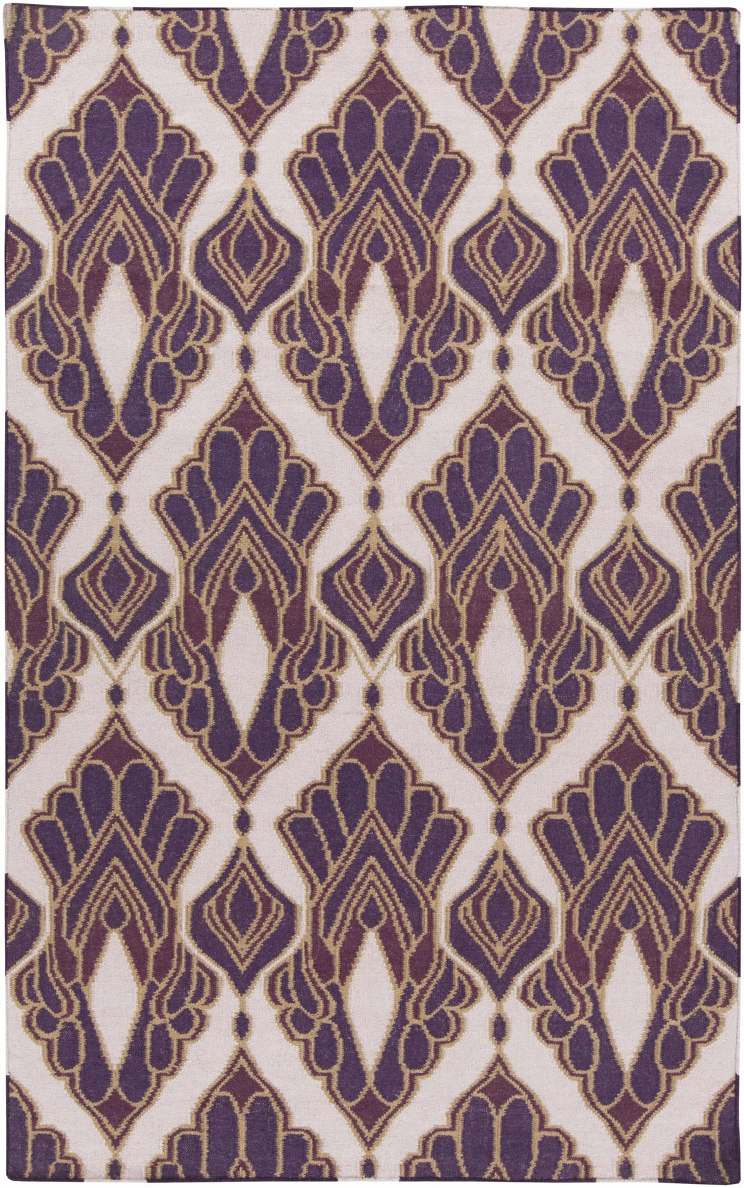 Gravelly Modern Style Purple And Ivory Hand Woven Area Rug - The Rug Decor