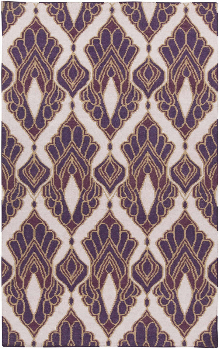 Gravelly Modern Style Purple And Ivory Hand Woven Area Rug - The Rug Decor