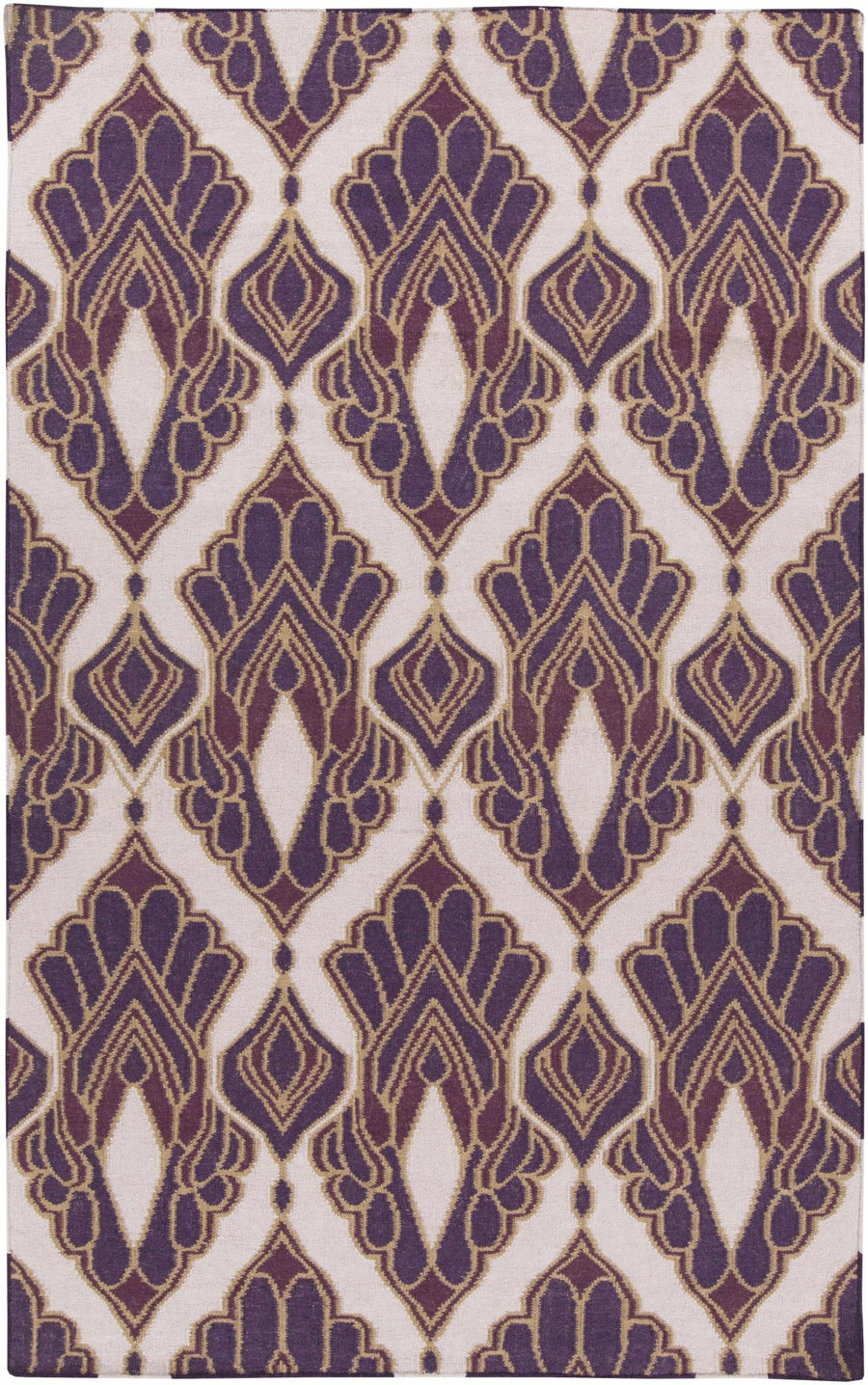 Gravelly Modern Style Purple And Ivory Hand Woven Area Rug - The Rug Decor