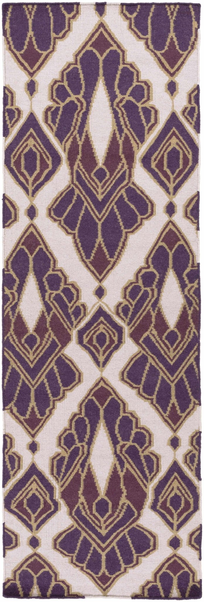 Gravelly Modern Style Purple And Ivory Hand Woven Area Rug - The Rug Decor