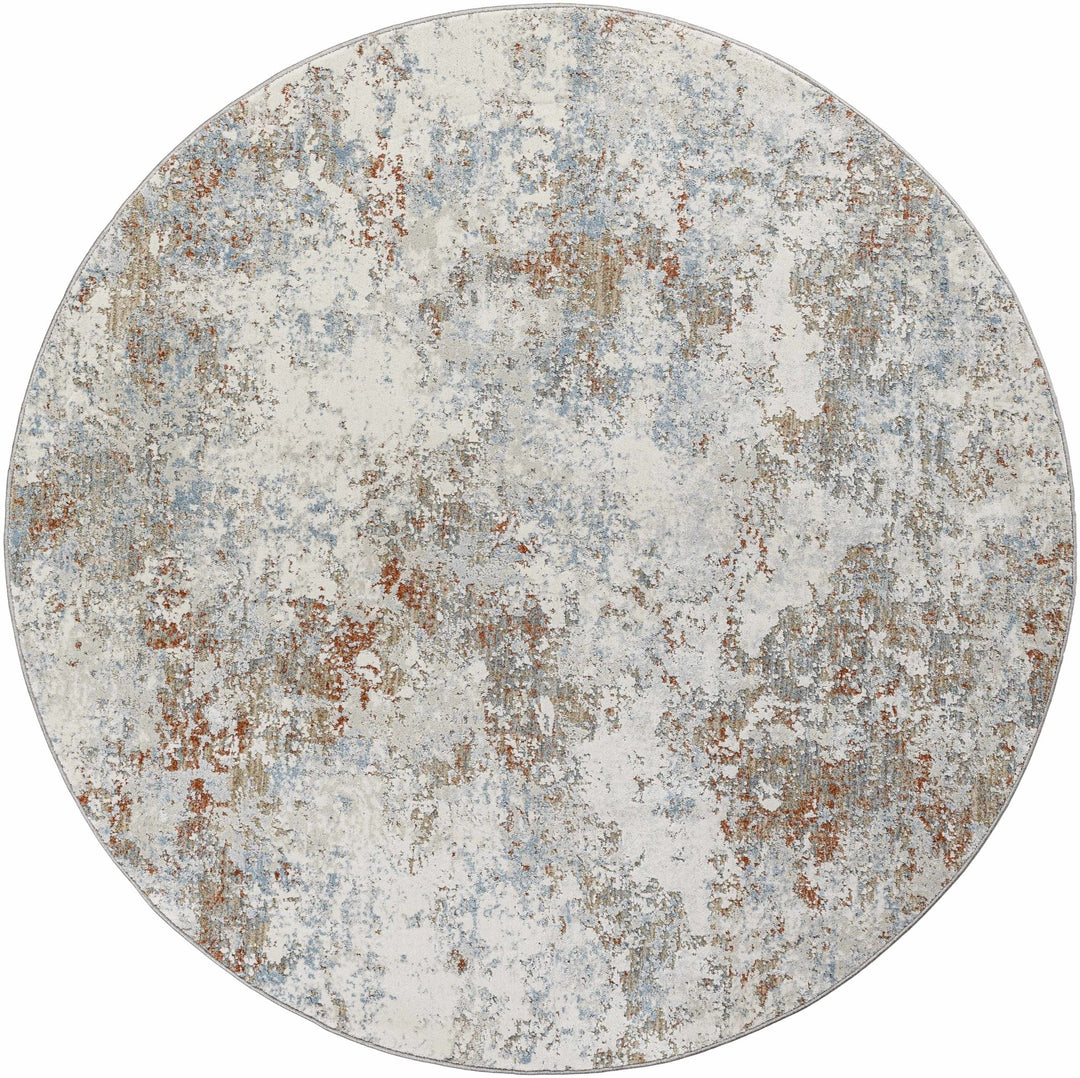 Gray And Beige Contemporary Style Machine Woven Rug - The Rug Decor