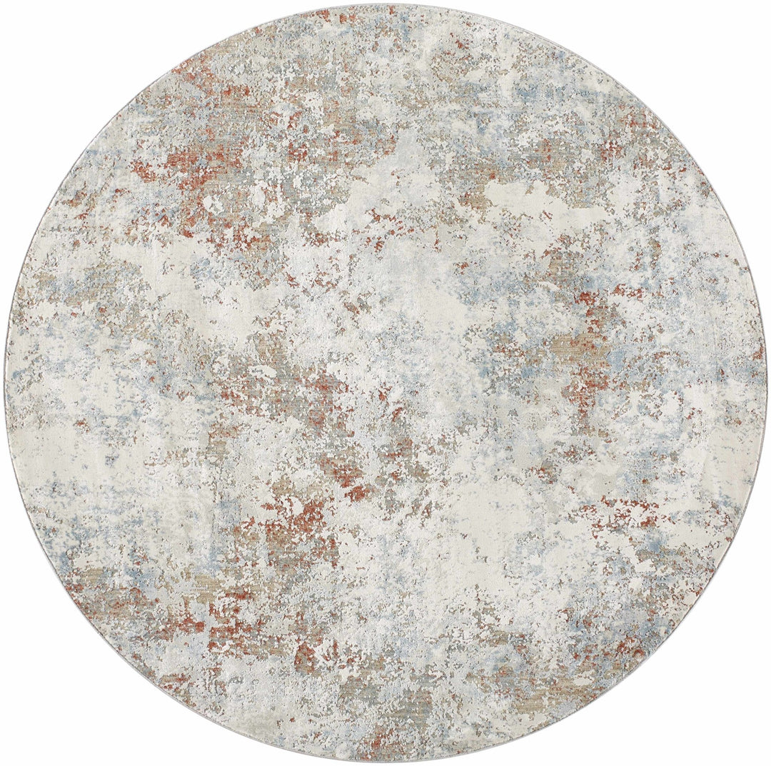 Gray And Beige Contemporary Style Machine Woven Rug - The Rug Decor