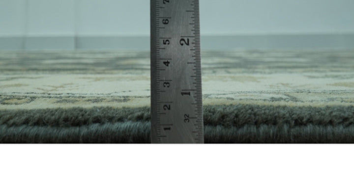 Gray And Beige Oushak Hand Knotted Custom Made Wool Rug - The Rug Decor