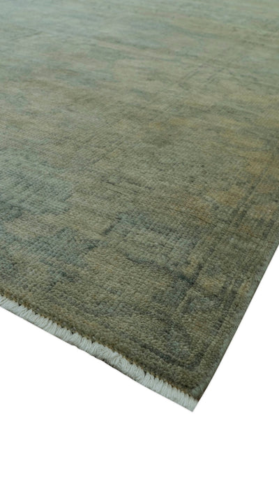 Gray And Beige Traditional Oushak Design 5.8x8.6 Hand Knotted Wool Area Rug - The Rug Decor