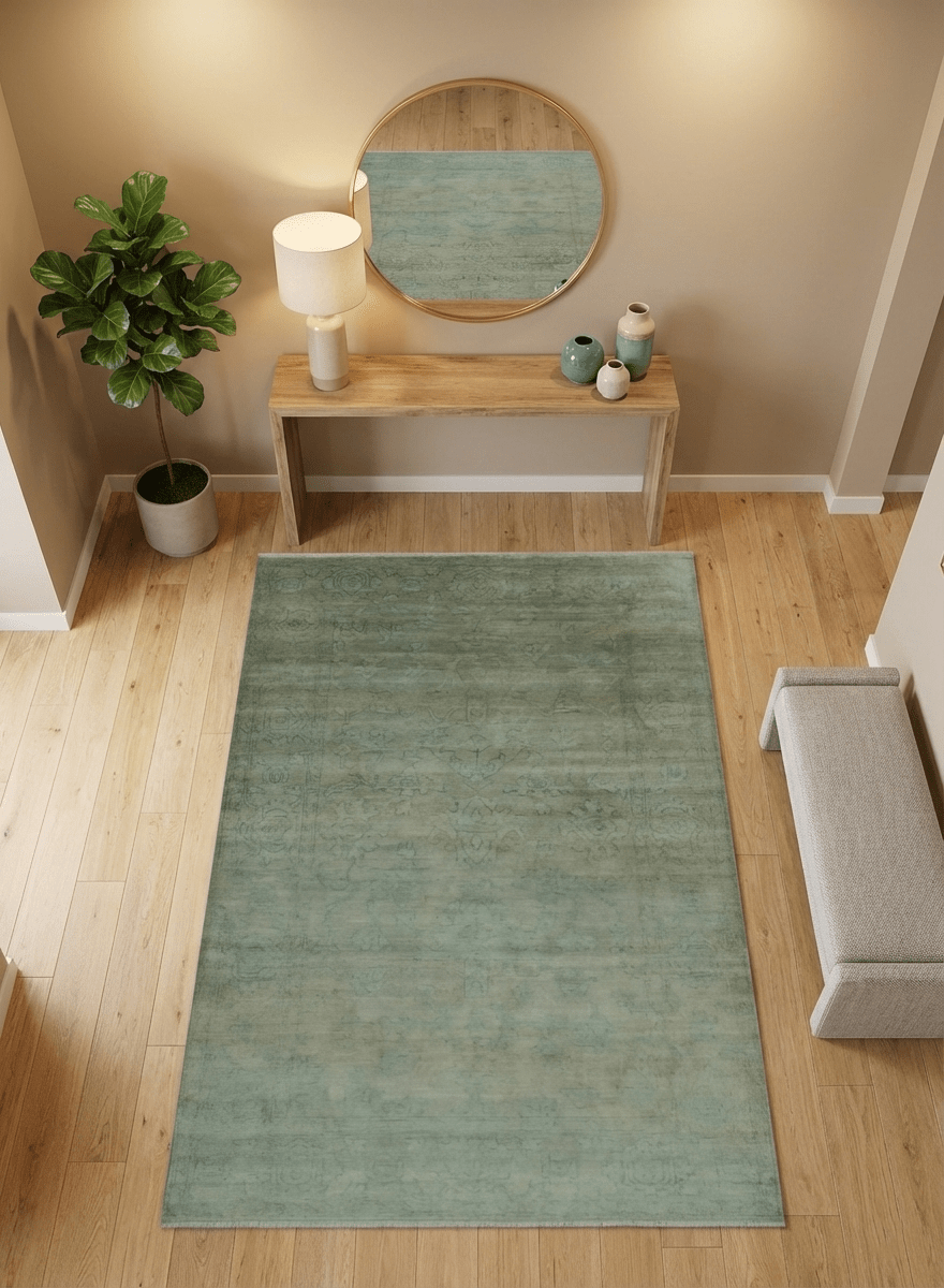 Gray And Beige Traditional Oushak Design 5.8x8.6 Hand Knotted Wool Area Rug - The Rug Decor