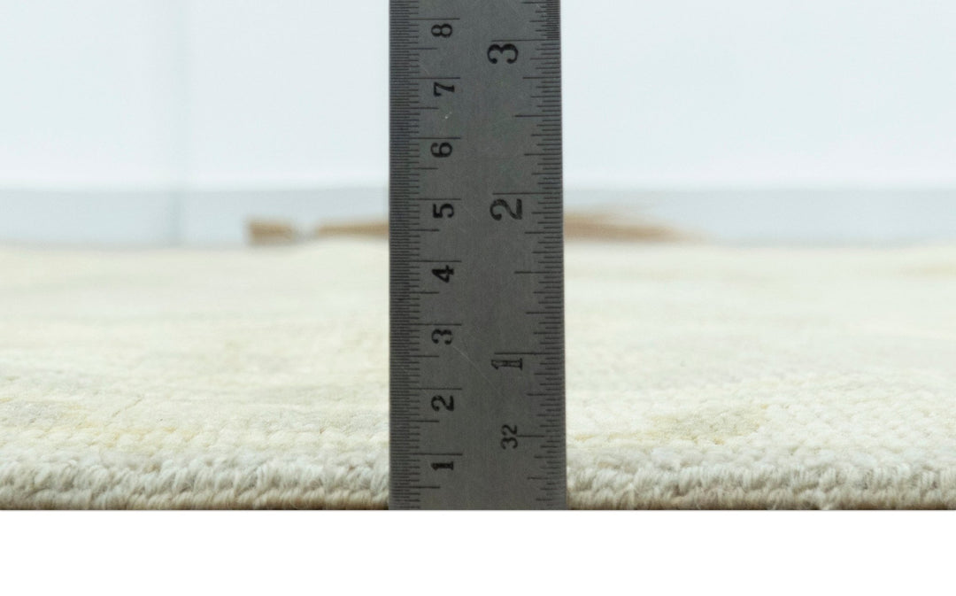 Gray And Beige Traditional Oushak Design Hand Knotted 5.6x8.6 wool area rug - The Rug Decor